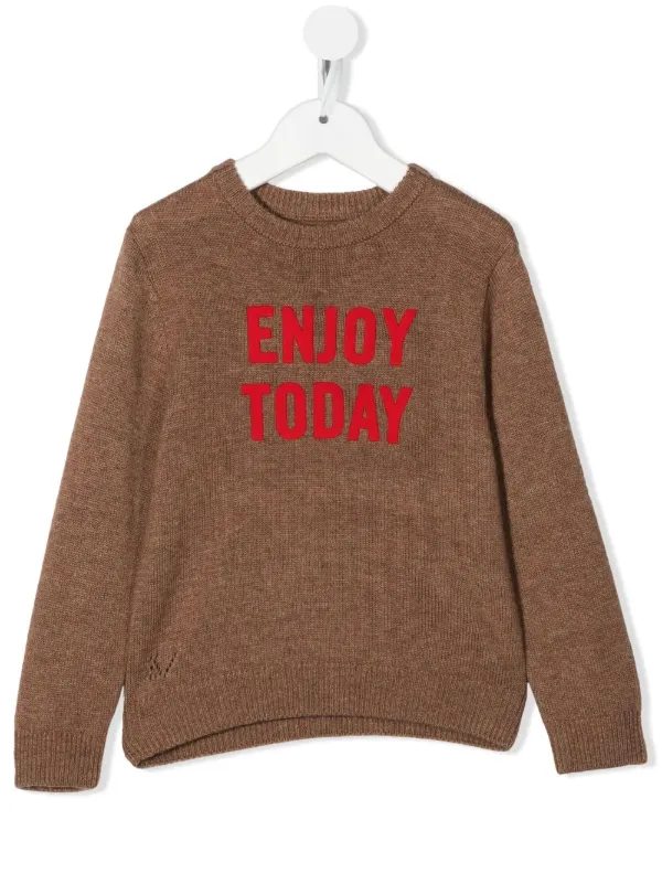 Enjoy Today slogan-print jumper