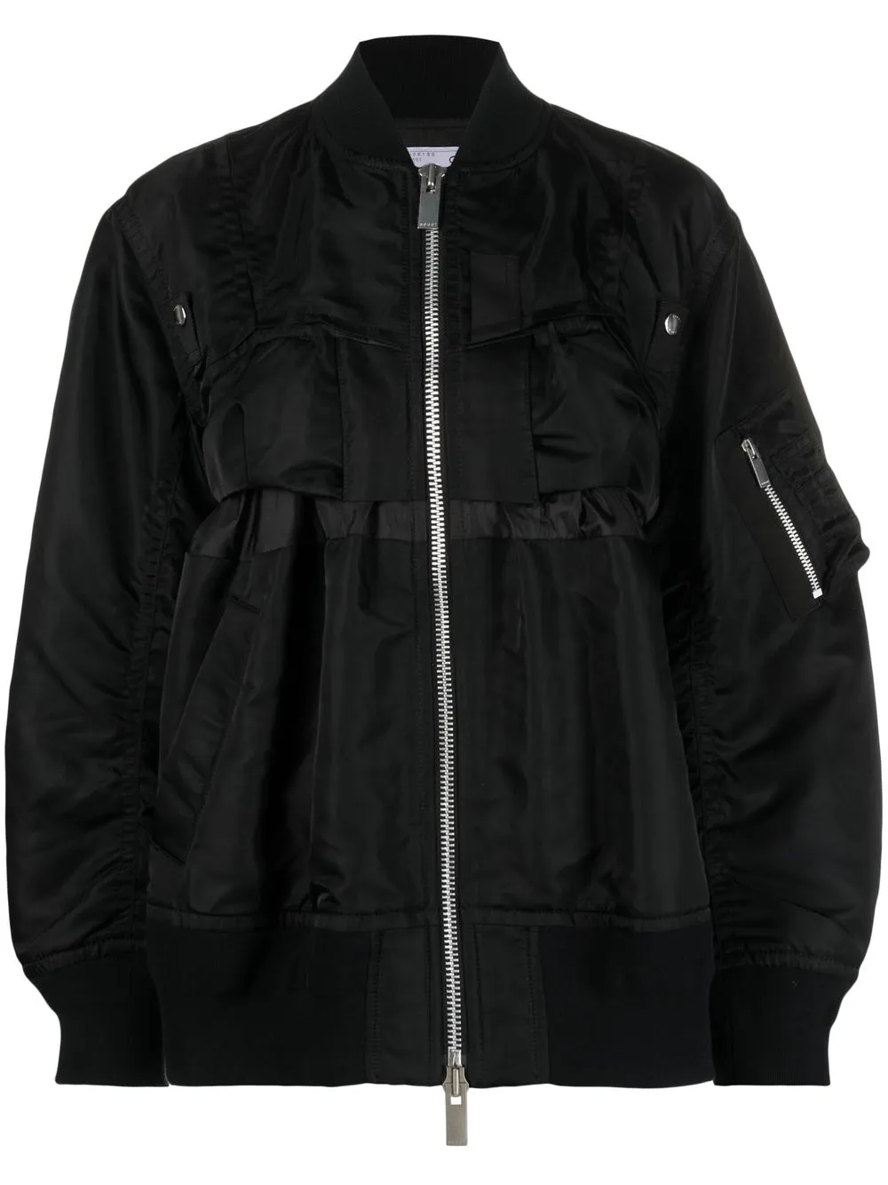 

sacai chamarra bomber fruncida - Negro