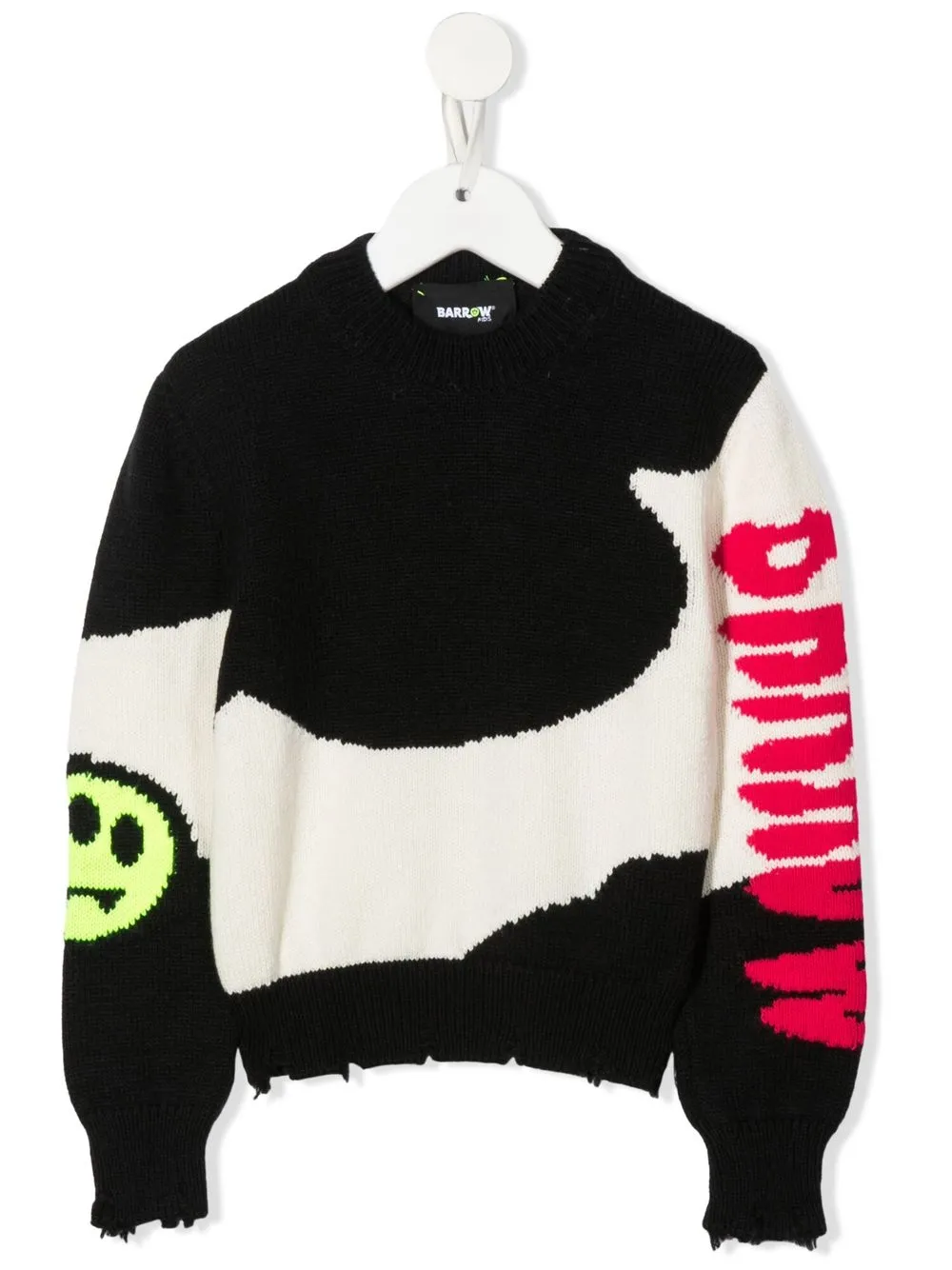 

BARROW intarsia-knit logo jumper - Black