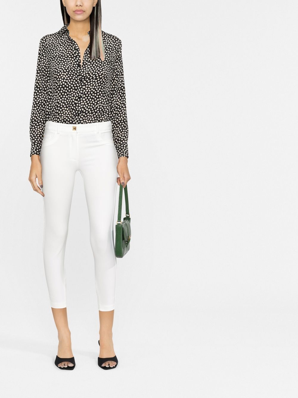 elisabetta franchi low-rise skinny cropped trousers - white