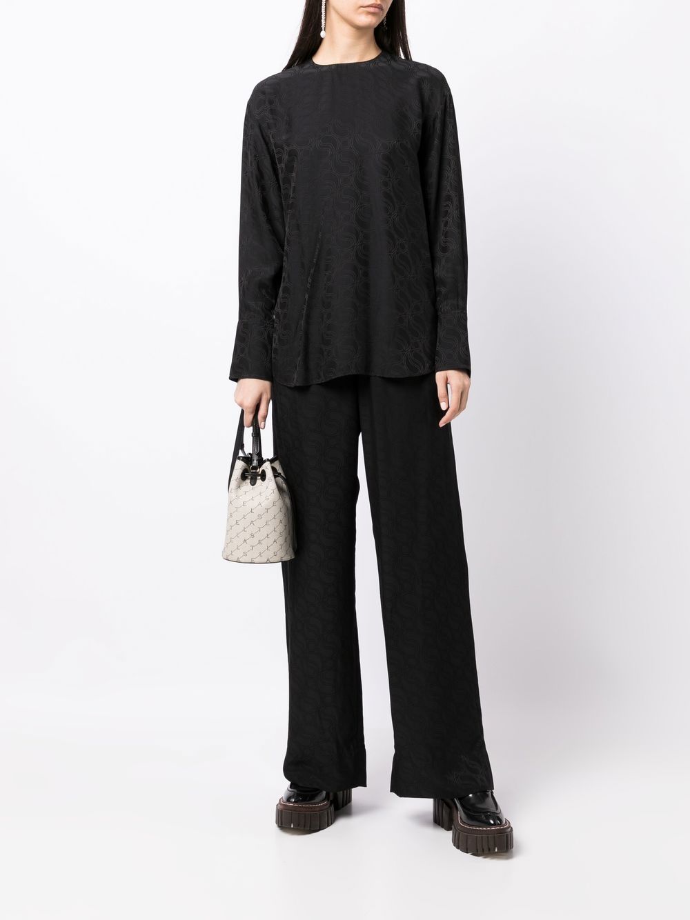 Stella McCartney logo-print Palazzo Trousers - Farfetch