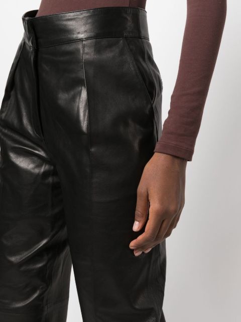 cropped leather trousers