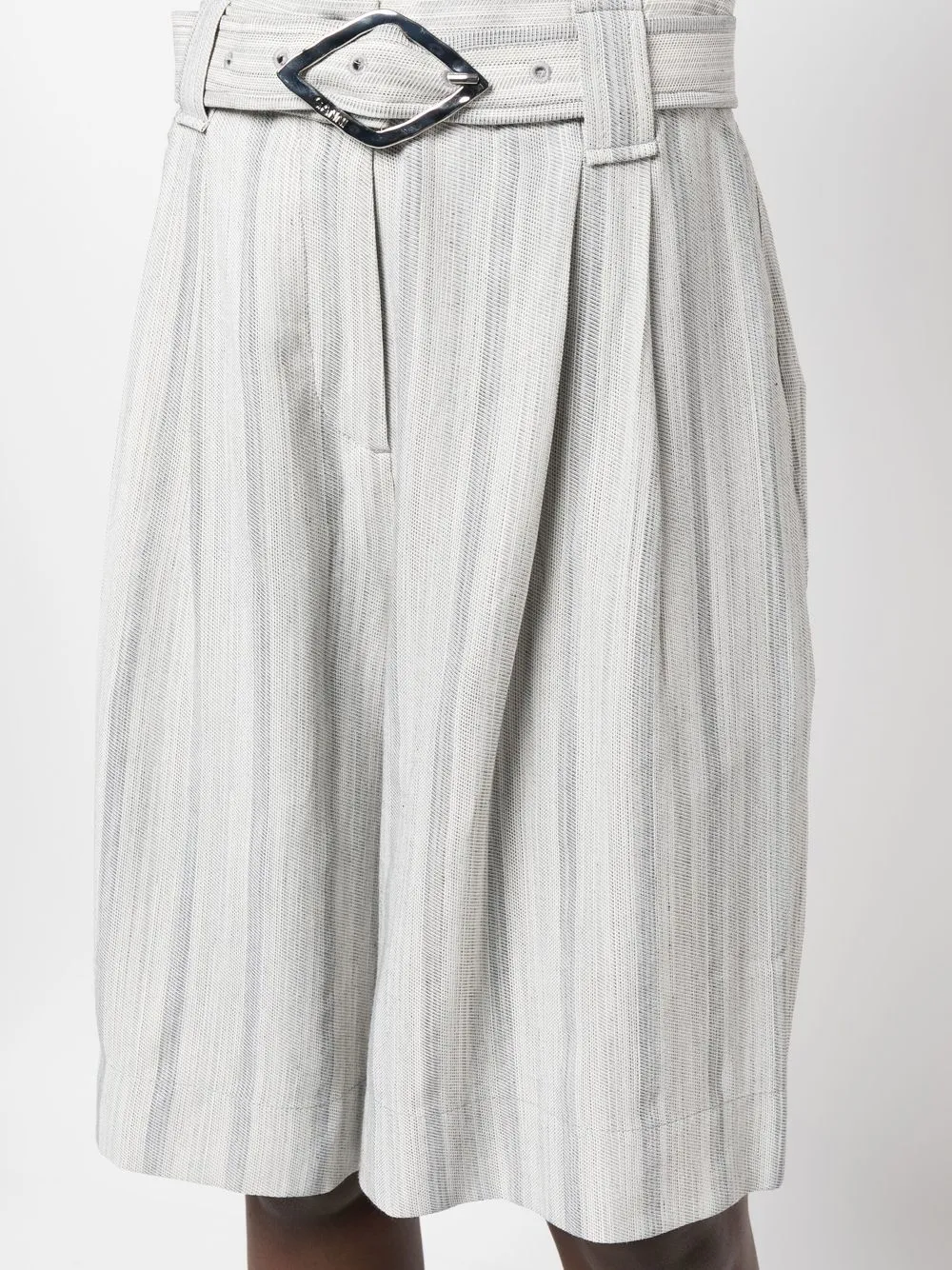 Ganni Knee-length Belted Shorts In Grau