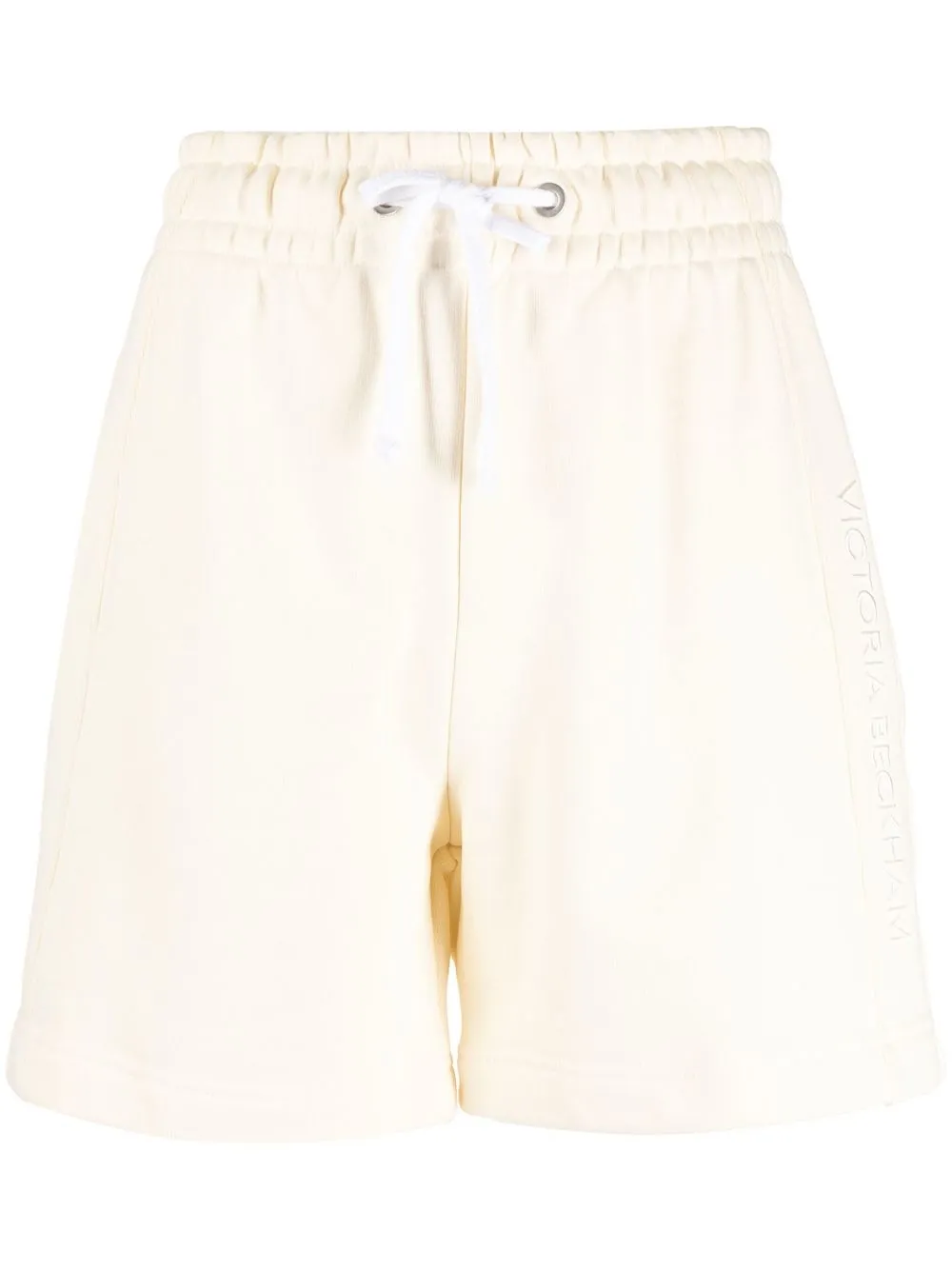 

Victoria Beckham logo-embroidered drawstring shorts - Neutrals