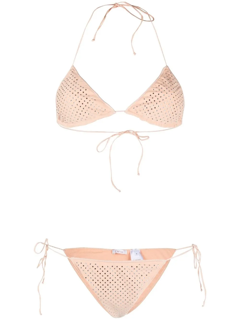 

Oséree rhinestone-embellished triangle bikini - Neutrals