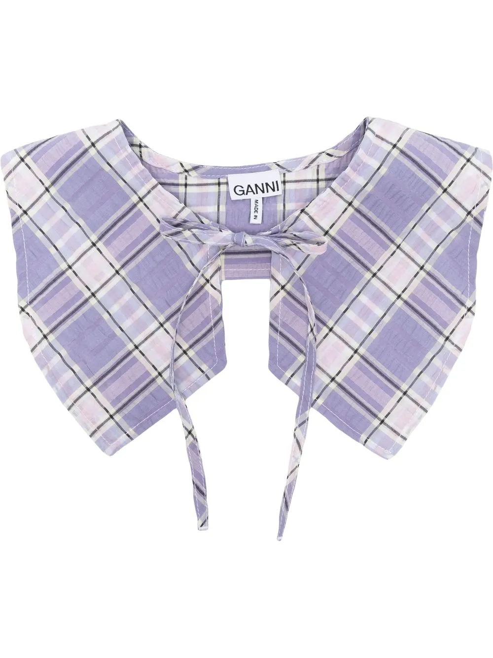 

GANNI check tied collar - Purple