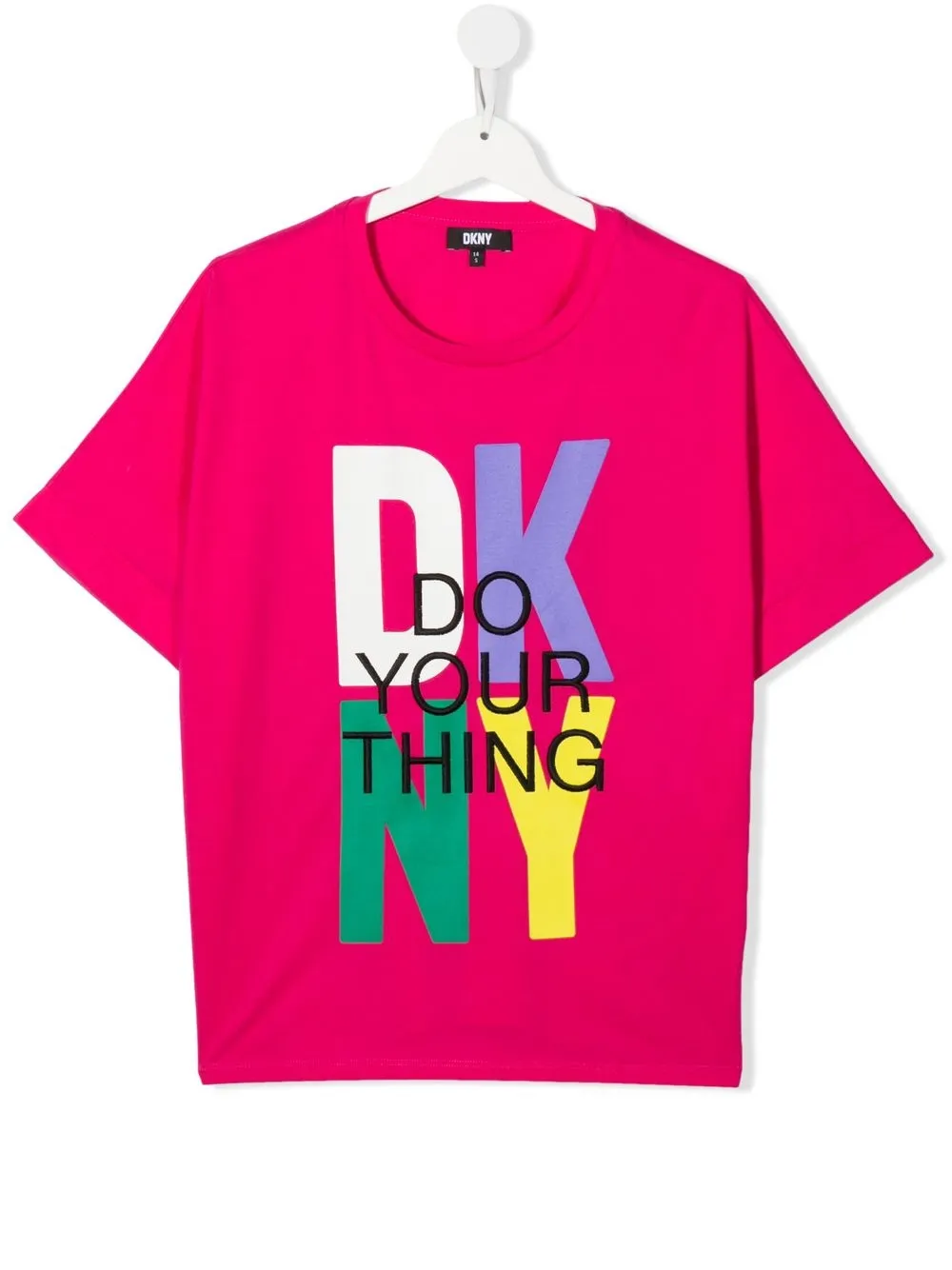 

Dkny Kids playera con logo estampado - Rosado