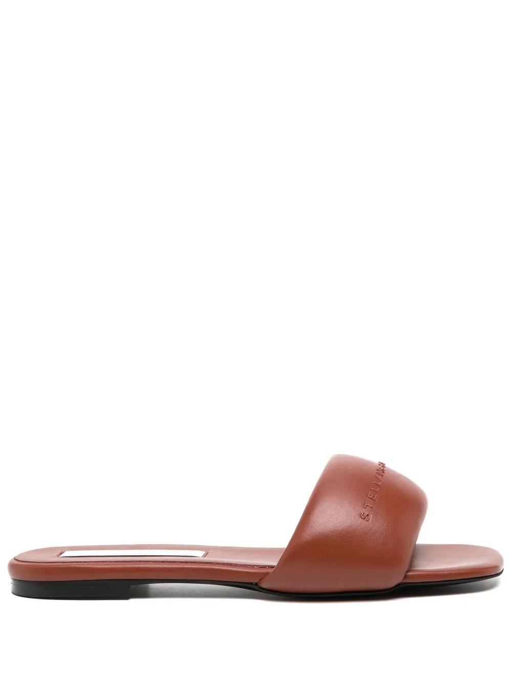 

Stella McCartney sandalias capitonadas slip-on con logo en relieve - Marrón