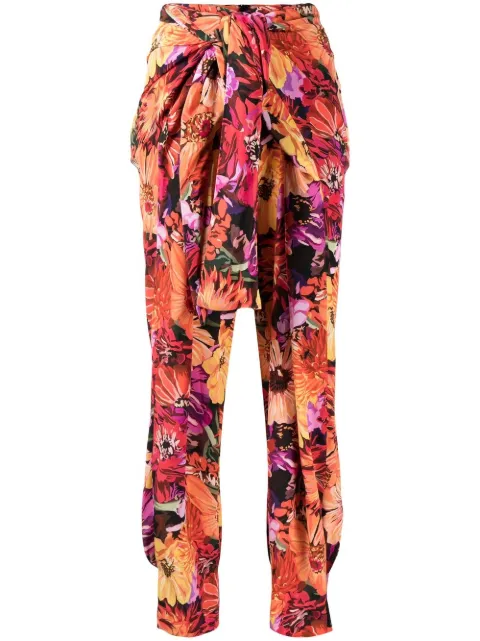 Stella McCartney floral-print cropped silk trousers