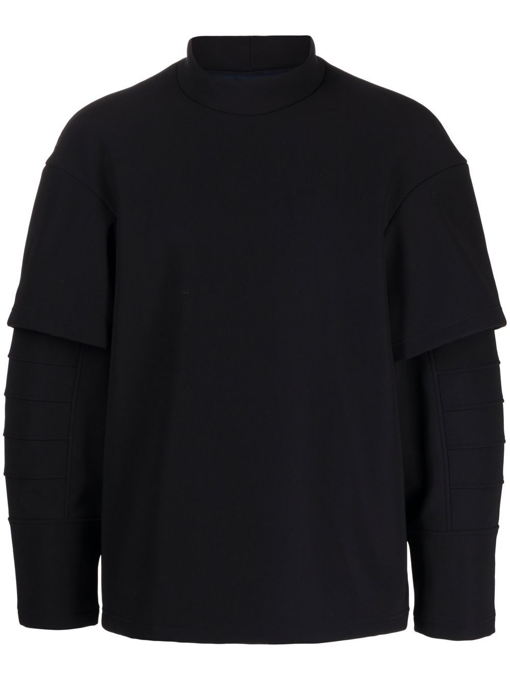 Anrealage Layered Stand-up Collar Sweatshirt In Black