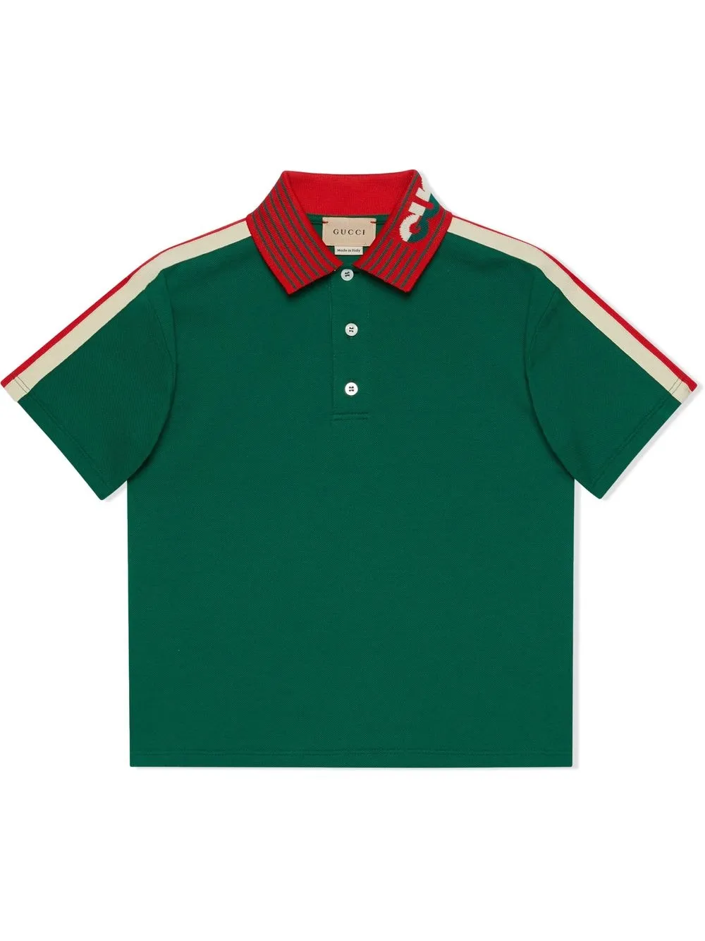 

Gucci Kids playera tipo polo con rayas en las mangas - Verde