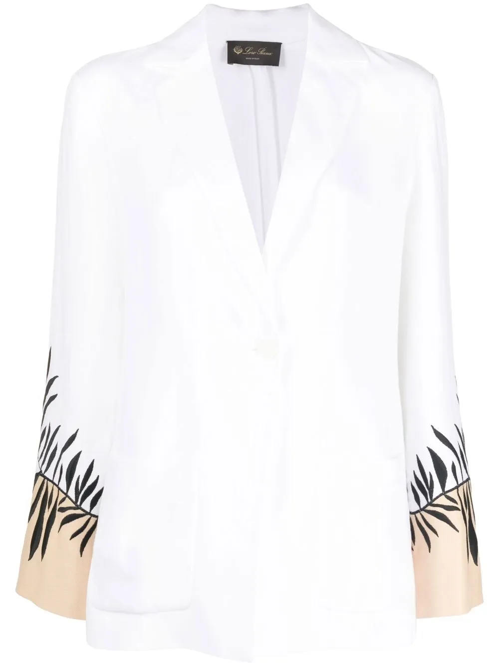 

Loro Piana silk-linen botanical jacket - White