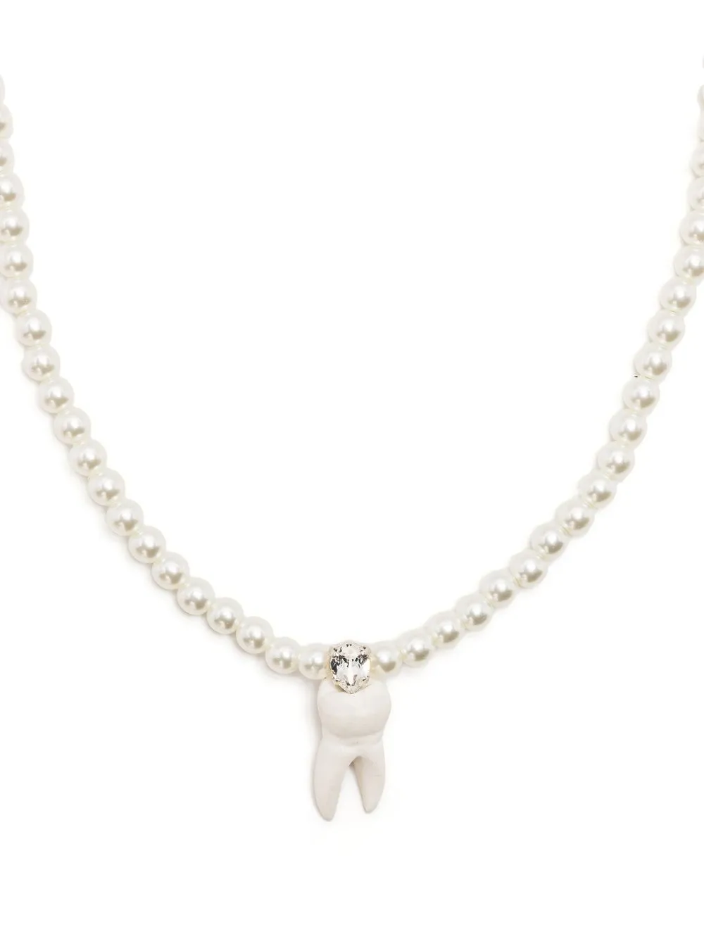 

Simone Rocha collar de perlas con dije de diente - Blanco