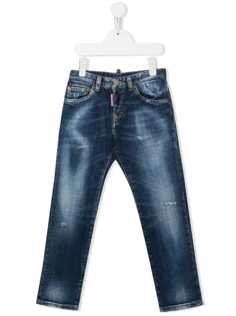 DSQUARED2 KIDS Jeans slim con effetto schiarito