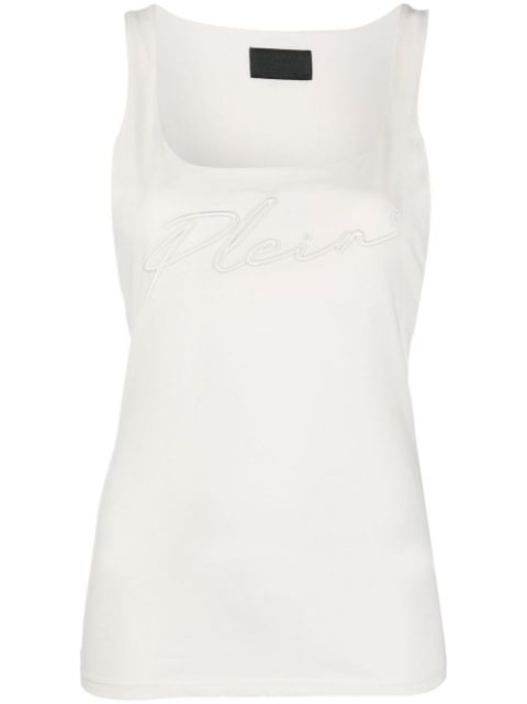 Philipp Plein logo-embroidered tank top Women