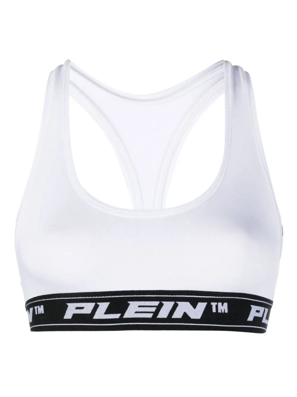 philipp plein brassière de sport à bande logo - blanc