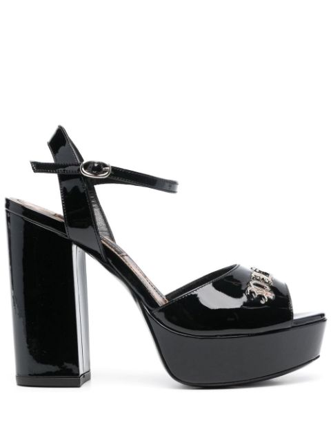 Philipp Plein 100mm logo-plaque platform sandals Women