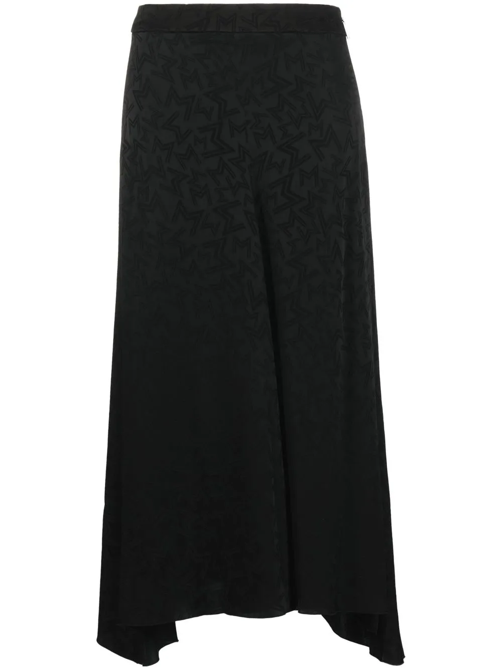 

MSGM logo-print asymmetric maxi skirt - Black