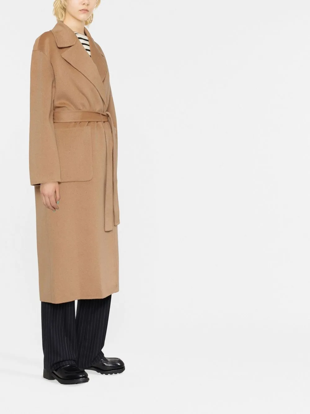Michael kors belted shop wool blend coat