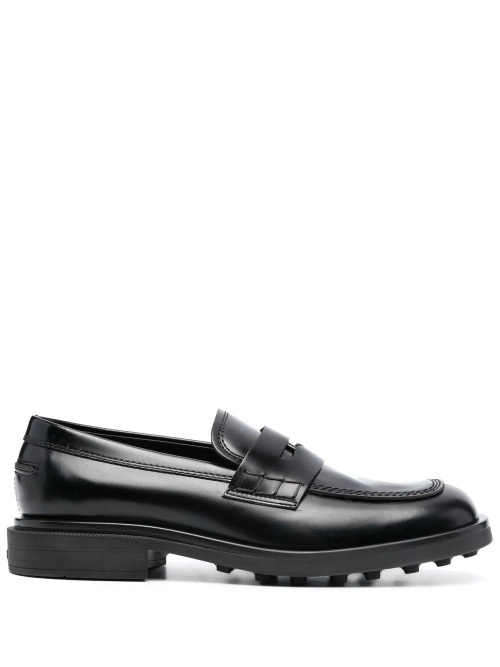 Tod's スクエアトゥ レザーローファー - ブラック Tod's スクエアトゥ レザーローファー - ブラック