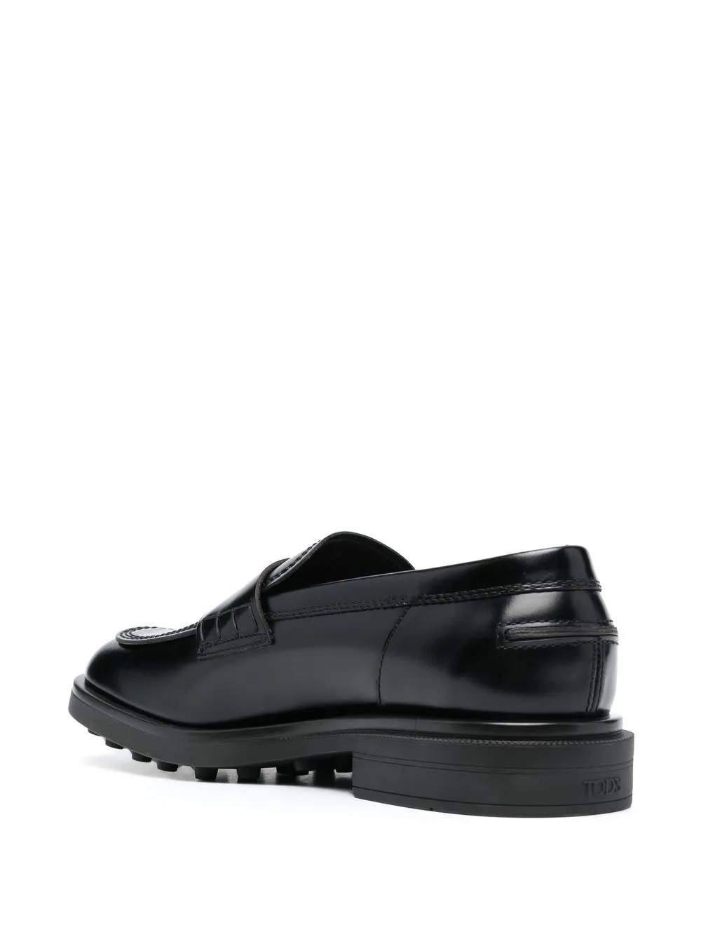 Tod's square-toe leather loafers Black