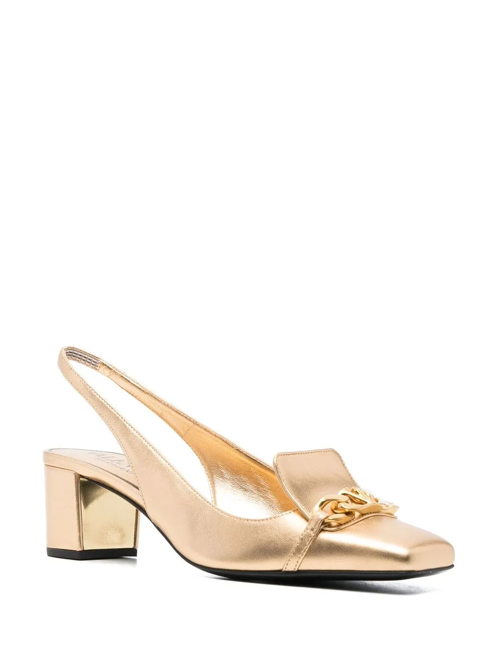 Valentino Garavani VLogo pumps met vierkante neus - Goud