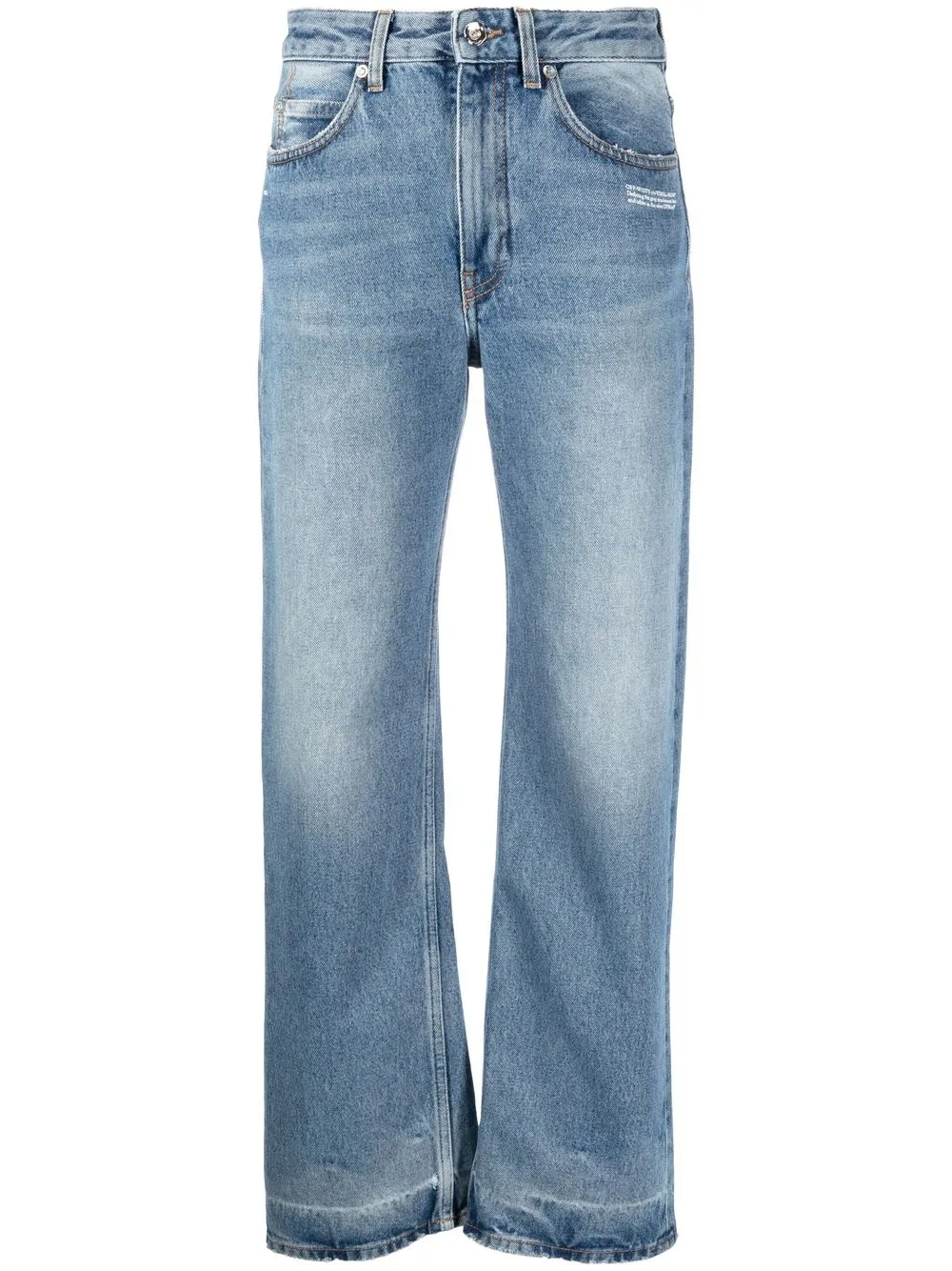 

Off-White jeans rectos con parche del logo - Azul