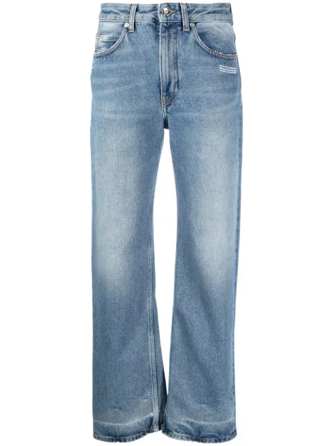 Off-White logo-patch straight-leg jeans