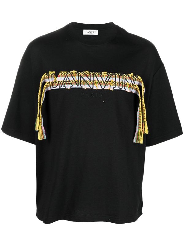 ランバン メンズ Tシャツ トップス Lanvin Curb T-shirt Black-