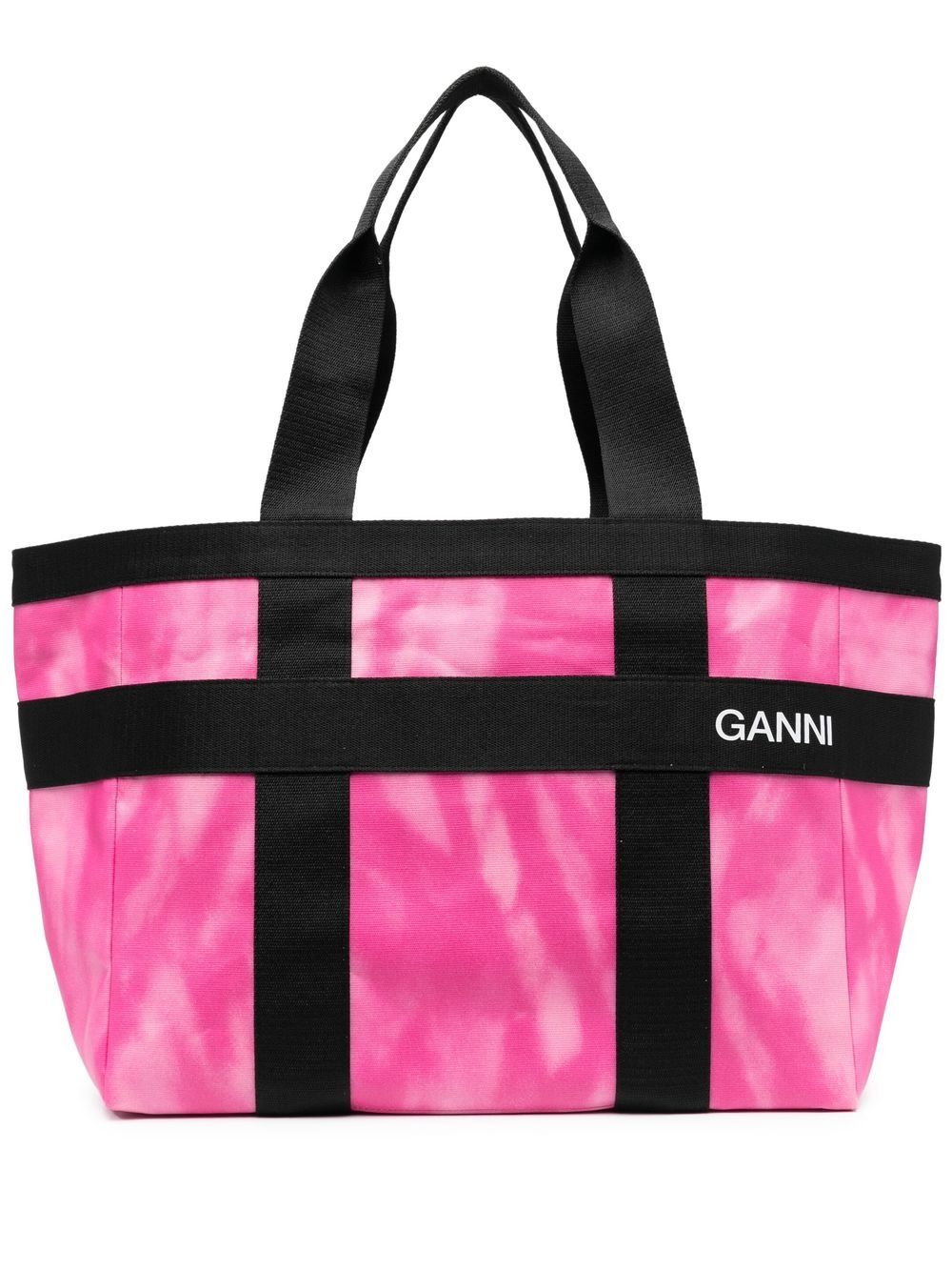 

GANNI tote con estampado tie-dye - Rosado