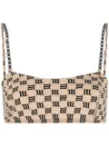 MISBHV monogram-print bralette top - Neutrals