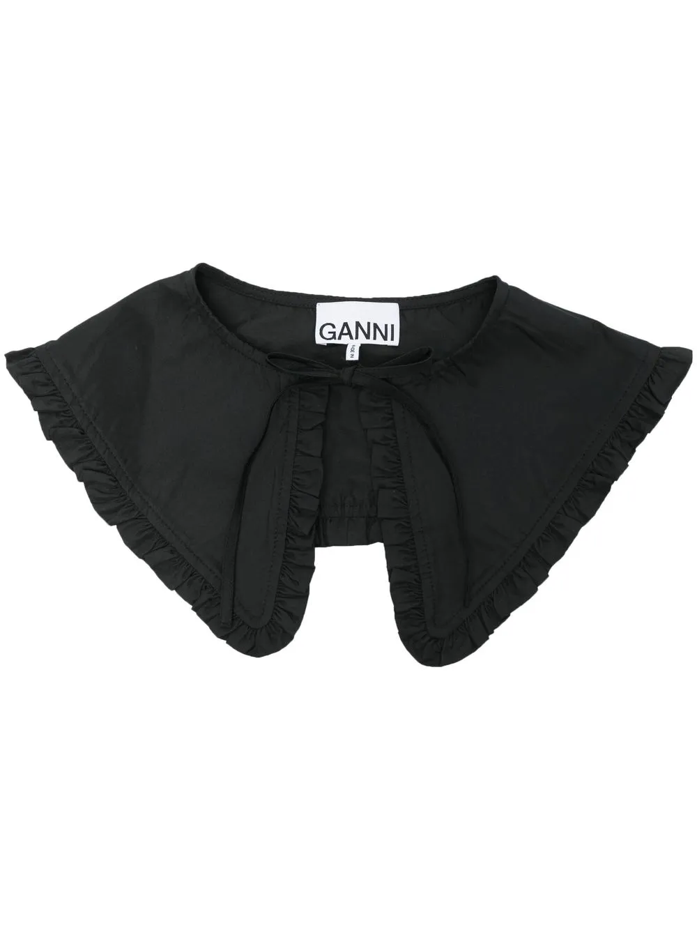 

GANNI cuello oversize fruncido - Negro