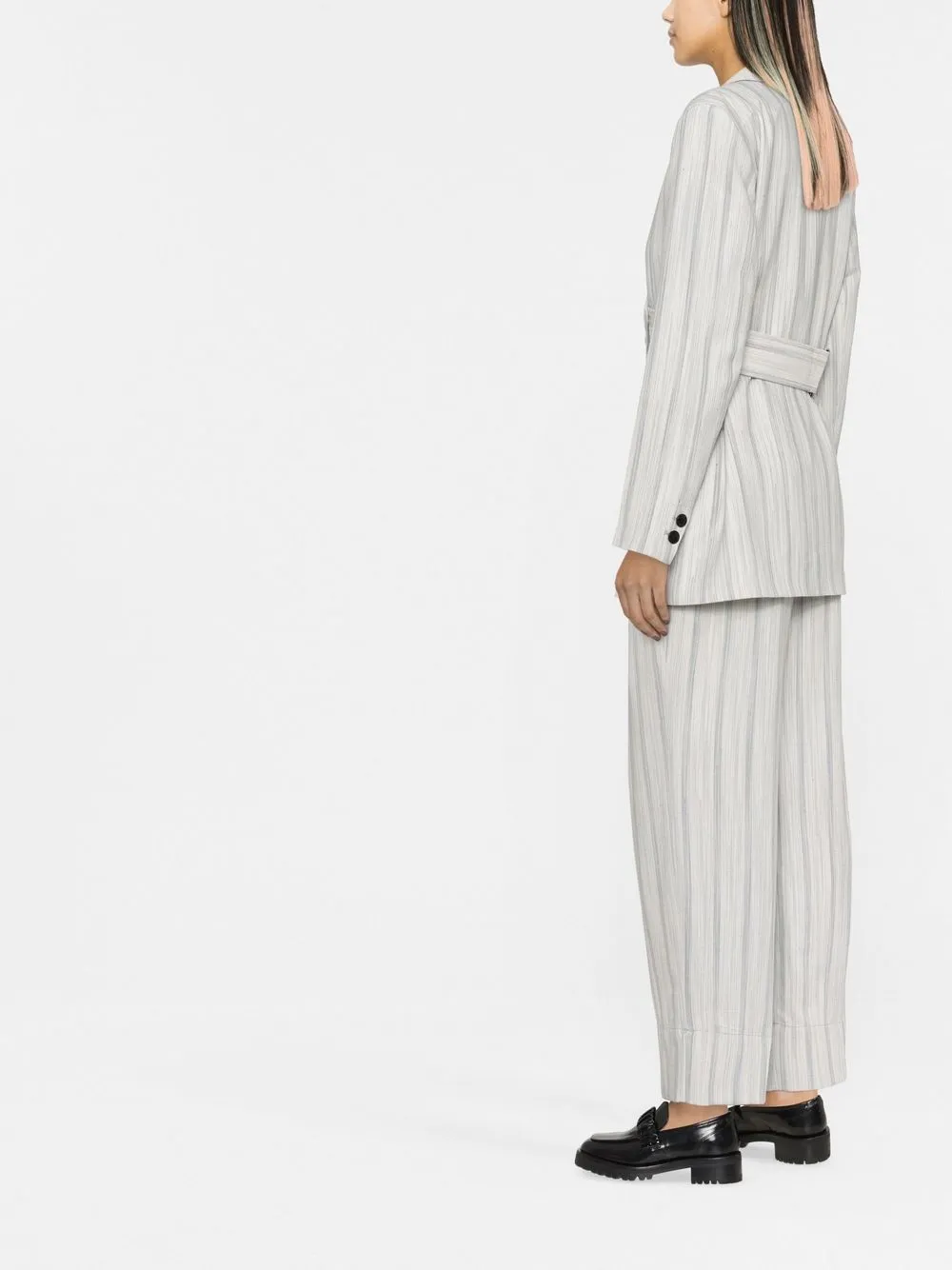  Ganni Striped Suiting Jacket - Grey 
