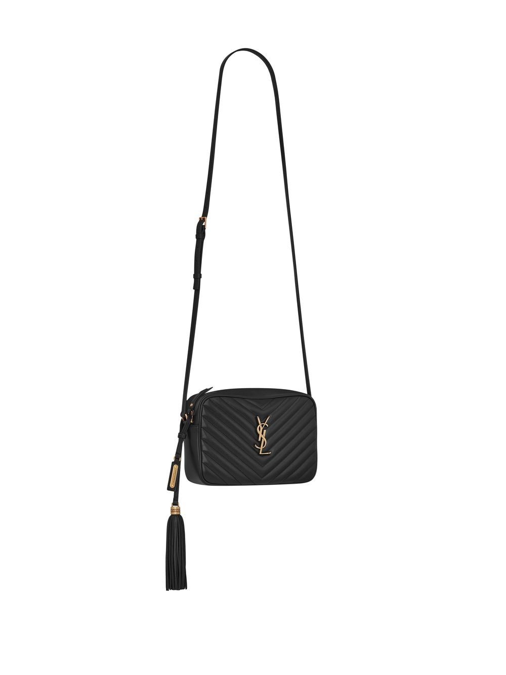 Shop Saint Laurent Lou Quilted Messenger Bag In Black