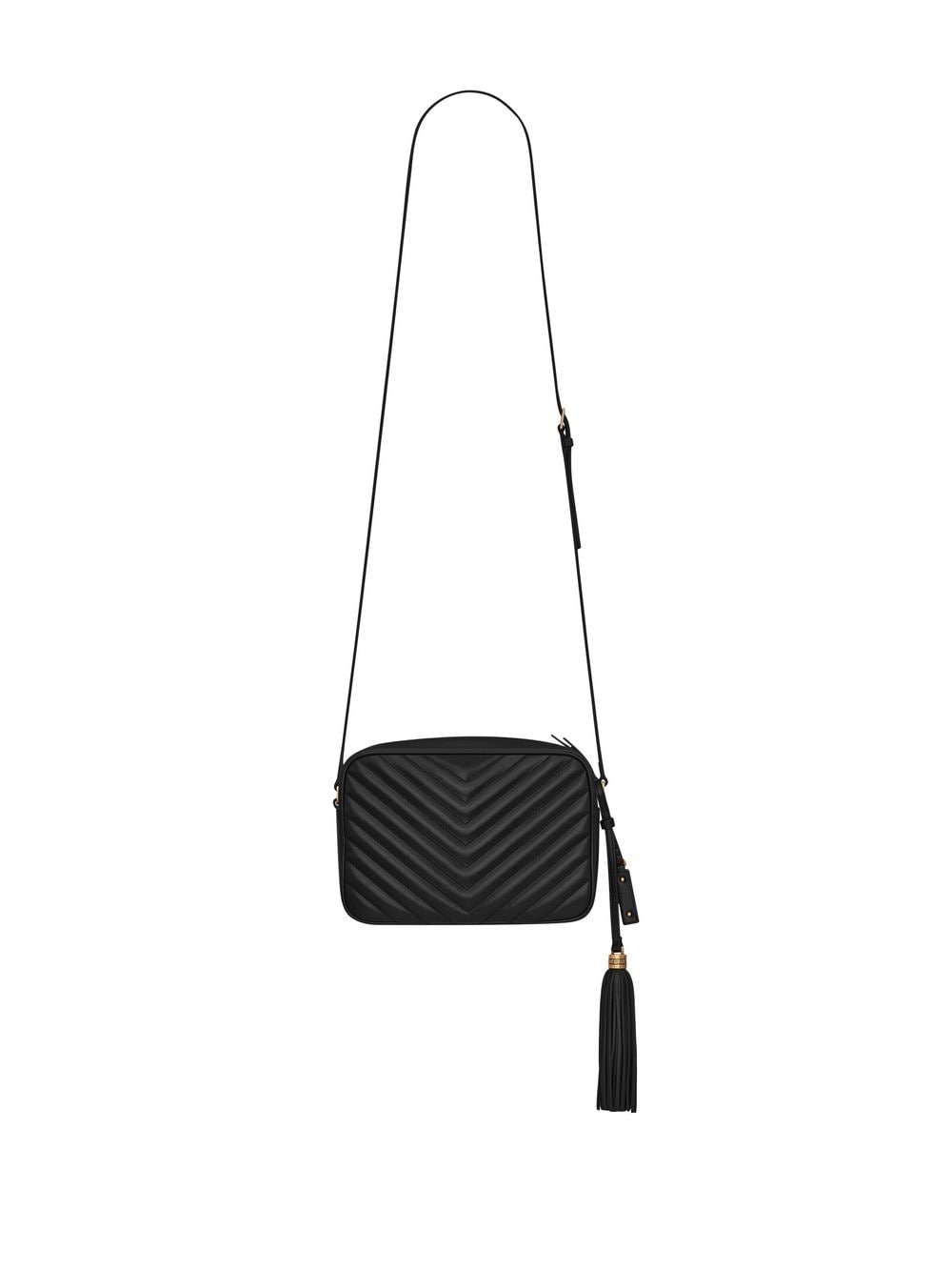 Saint Laurent Lou Quilted Messenger Bag In Black