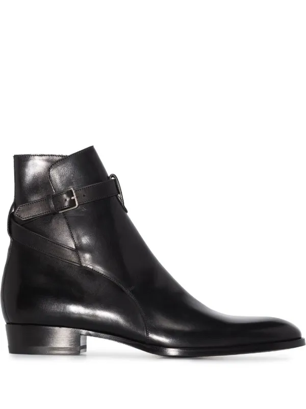 Saint Laurent Wyatt Jodhpur Leather Boots Black FARFETCH AU