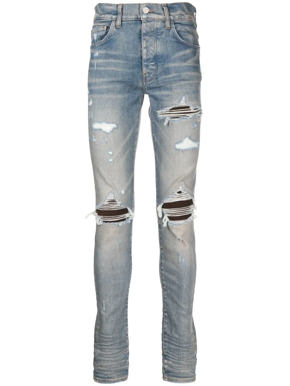 Amiri Ripped Skinny cut Jeans In Blau ModeSens