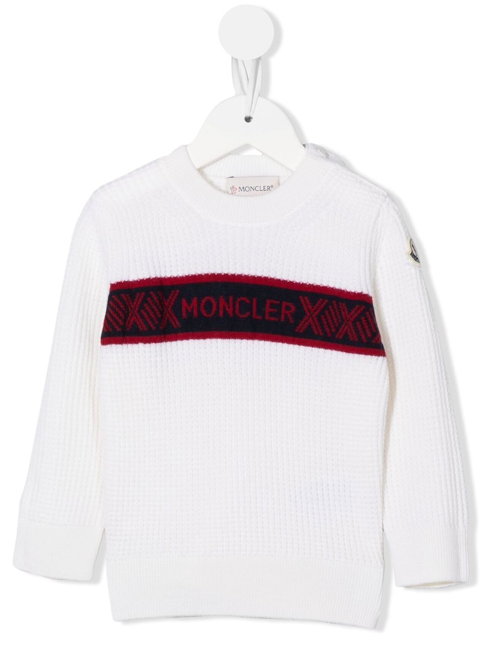 Image 1 of Moncler Enfant intarsia-knit logo virgin wool jumper