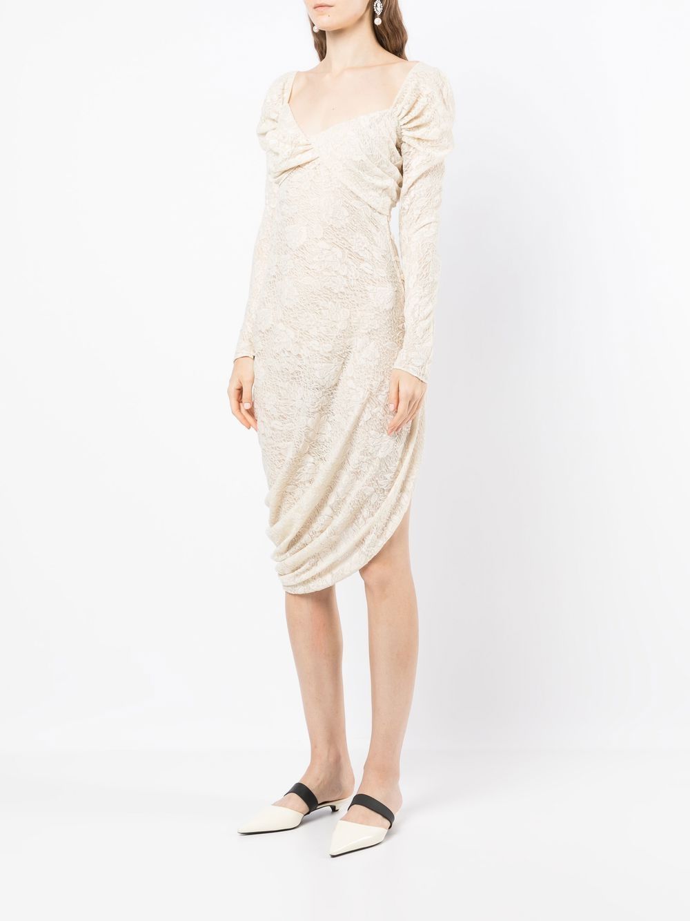 Yuhan Wang Lace Asymmetric long-sleeve Dress - Farfetch