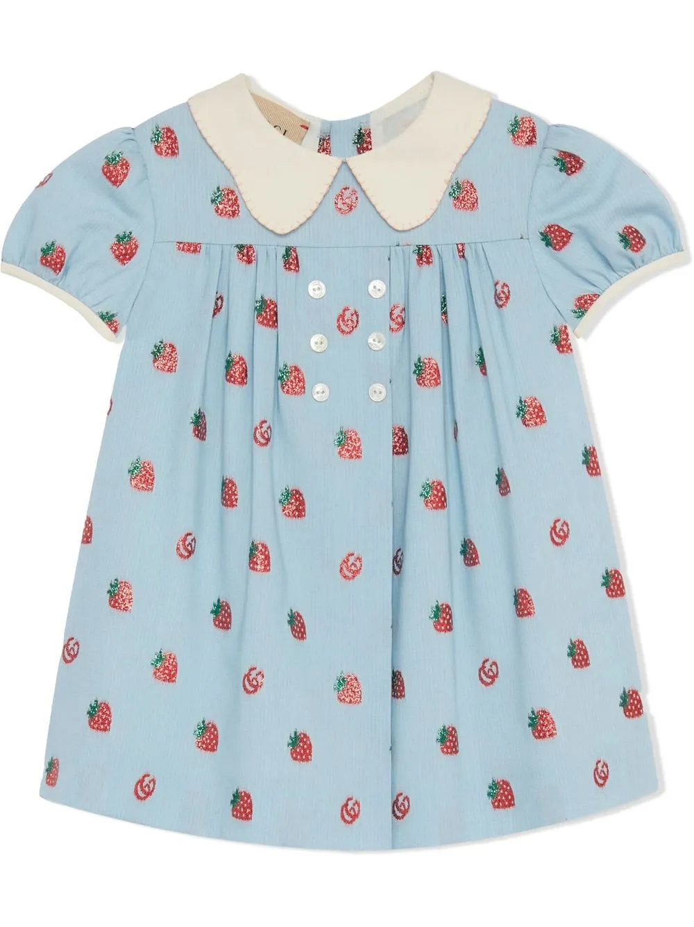 

Gucci Kids vestido con fresas estampadas - Azul