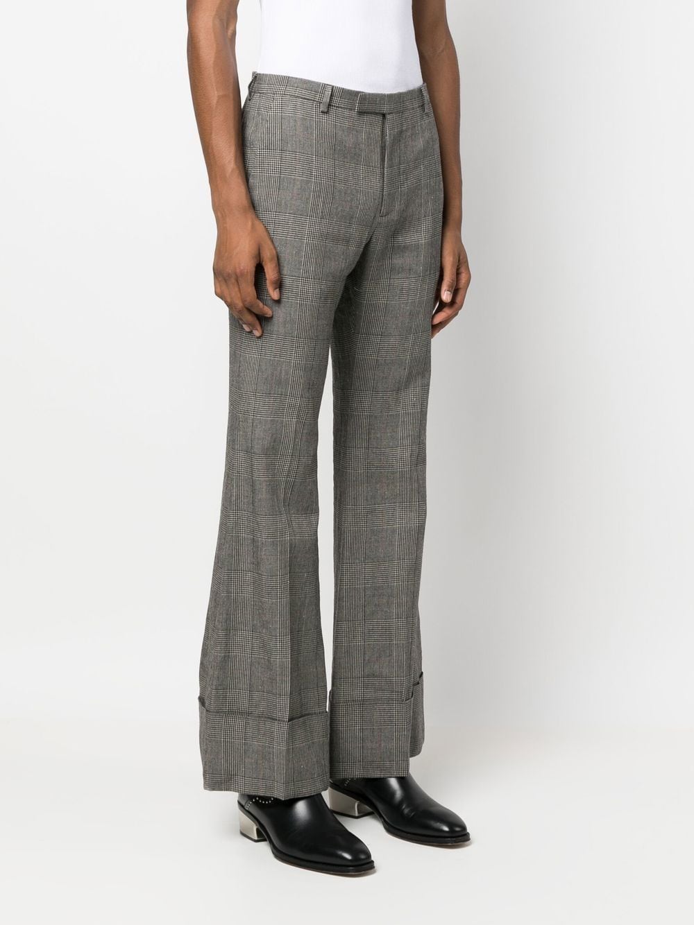 Shop Gucci Houndstooth Tailored Trousers In Grey