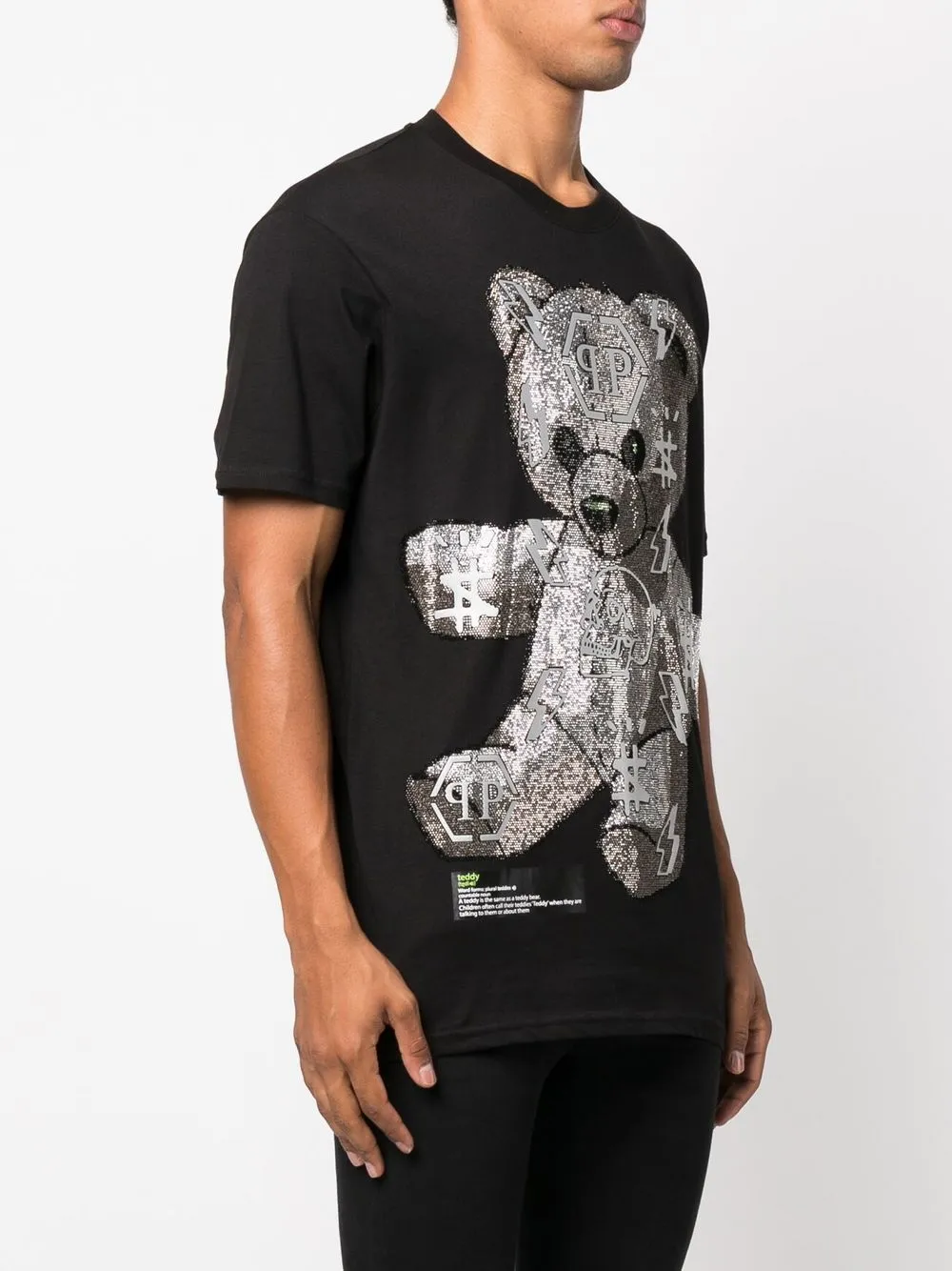  Philipp Plein T Shirt Mit Teddy   Schwarz 
