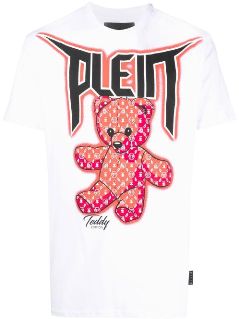 Philipp Plein Spray-Effect teddy bear-print T-shirt Men