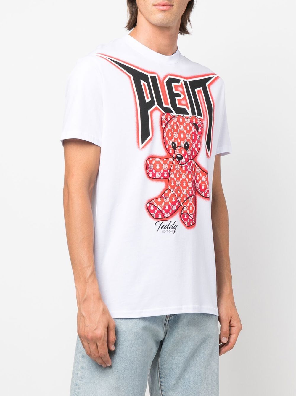 Philipp Plein Spray-Effect teddy bear-print T-shirt Men