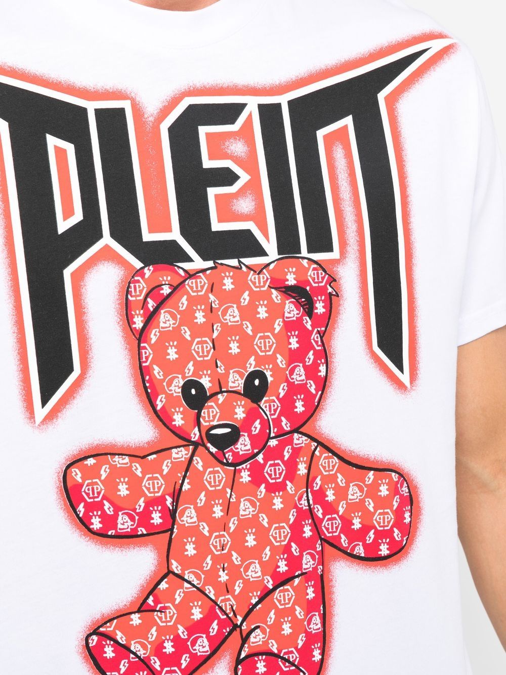 Philipp Plein Spray-Effect teddy bear-print T-shirt Men