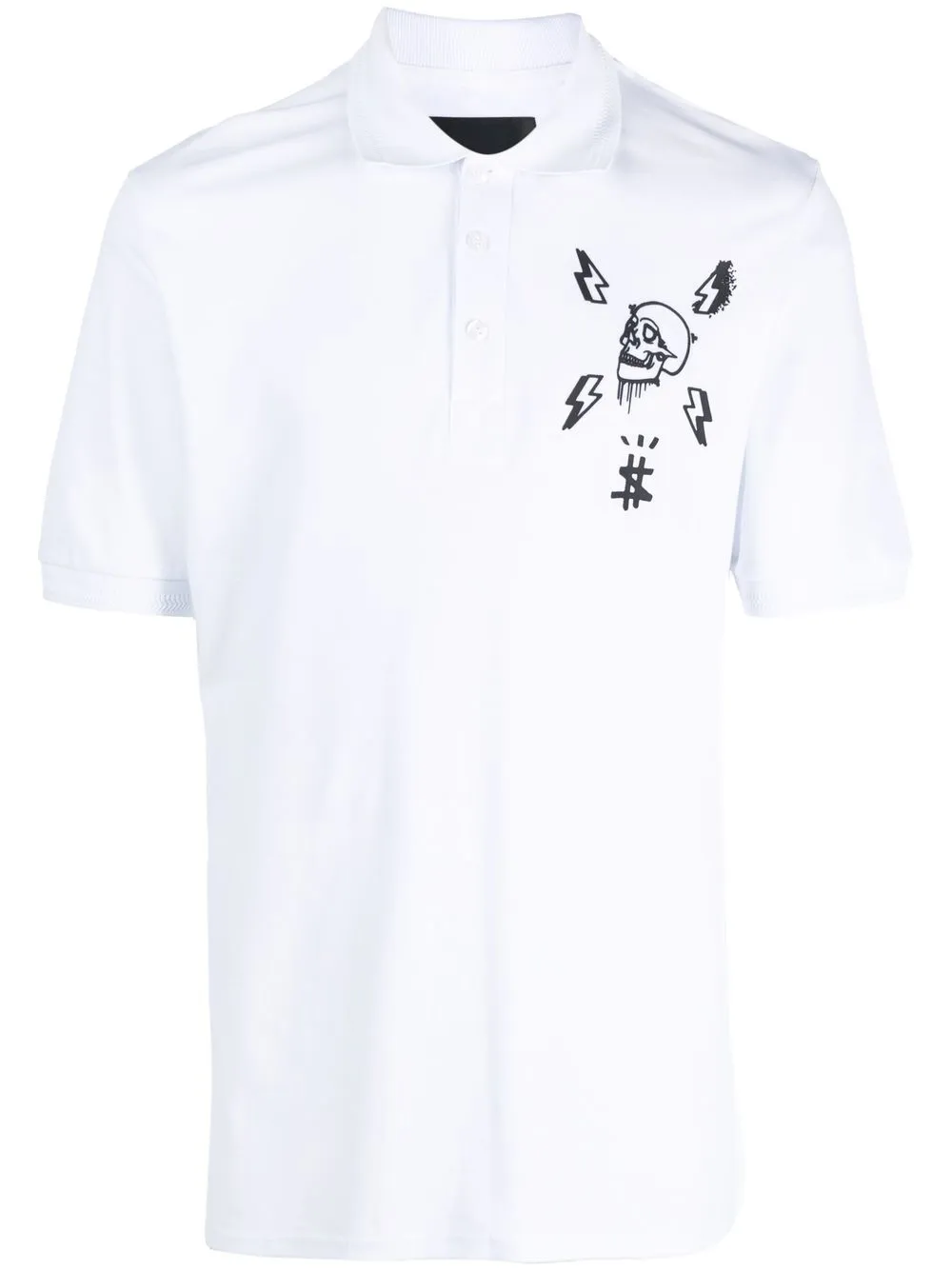 

Philipp Plein skull-print polo shirt - White