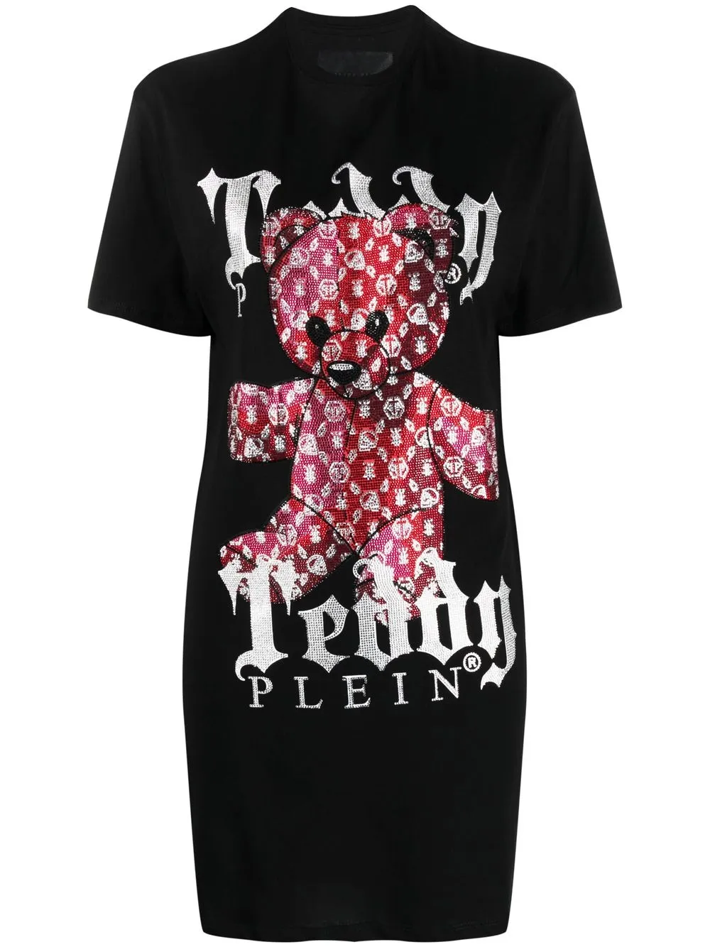 

Philipp Plein Teddy Plein crystal-embellished T-shirt dress - Black