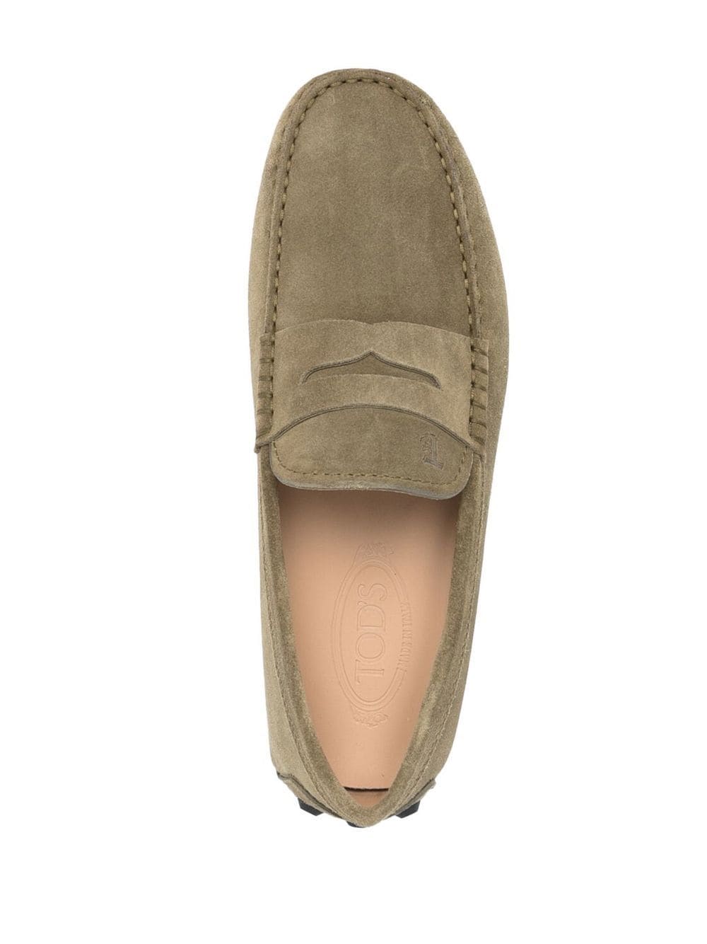 Shop Tod's Gommino Suede Loafers In Green