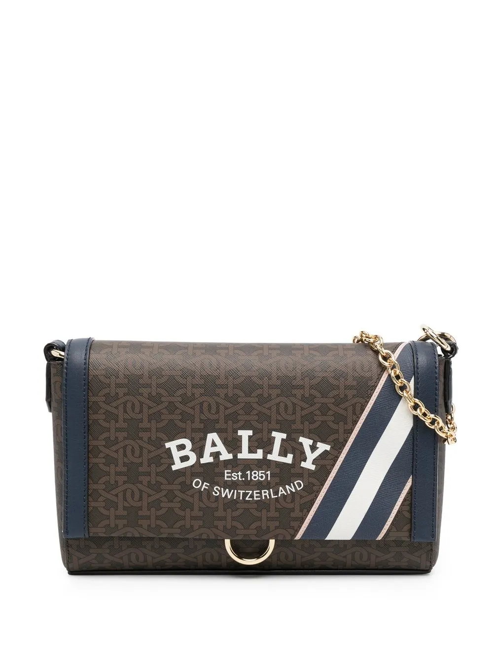 

Bally bolsa satchel con monograma estampado - Marrón