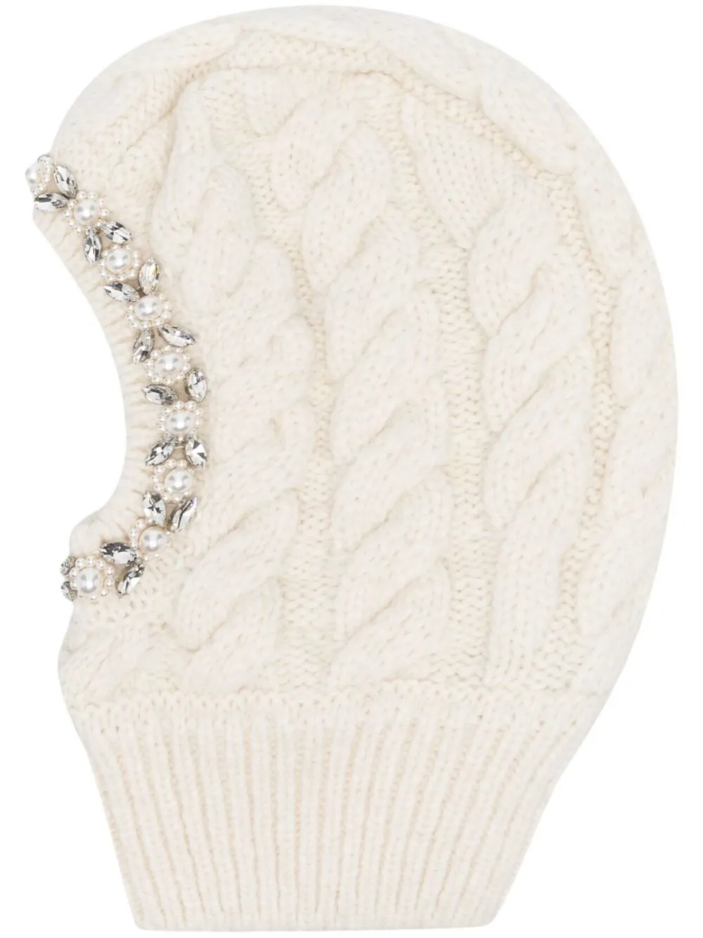 

Simone Rocha beaded knitted balaclava - Neutrals